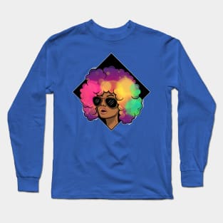 Pride Latina Afro Queen hispanic columbian gift present Long Sleeve T-Shirt